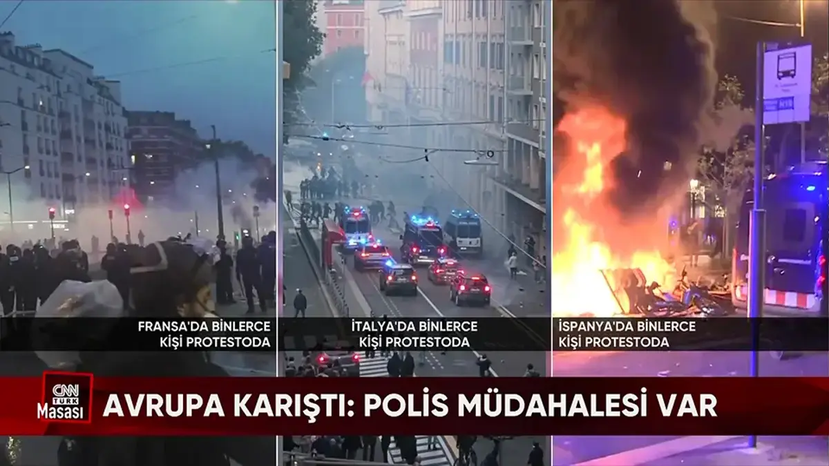 Avrupa'yı kim karıştırmak istiyor? Fransa, İtalya ve İspanya'daki protestoların arka planı CNN TÜRK Masası'nda konuşuldu - CNN TÜRK Masası - CNNTürk TV