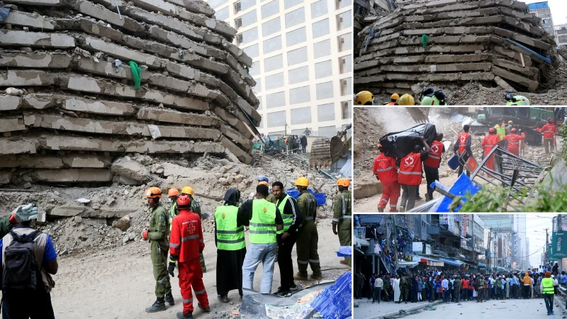 Zamana karşı yarış: Kenya’da inşaat halindeki bina çöktü