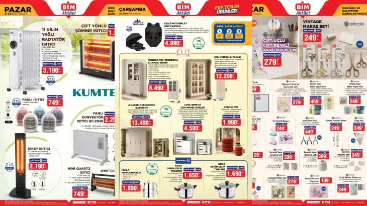 BİM KATALOG BU HAFTAKİ İNDİRİMLER! BİM AKTÜEL 25-27-28 EKİM 2026 KATALOĞU! BİM katalog afişi paylaşıldı! BİM'e pul şekilli delgeç, Damga Mühür Seti, Çelik Tencere geliyor!