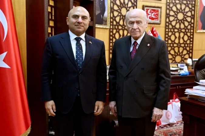 Azerbaycan'ın Ankara Büyükelçisi Aslanov’dan Bahçeli’ye ziyaret
