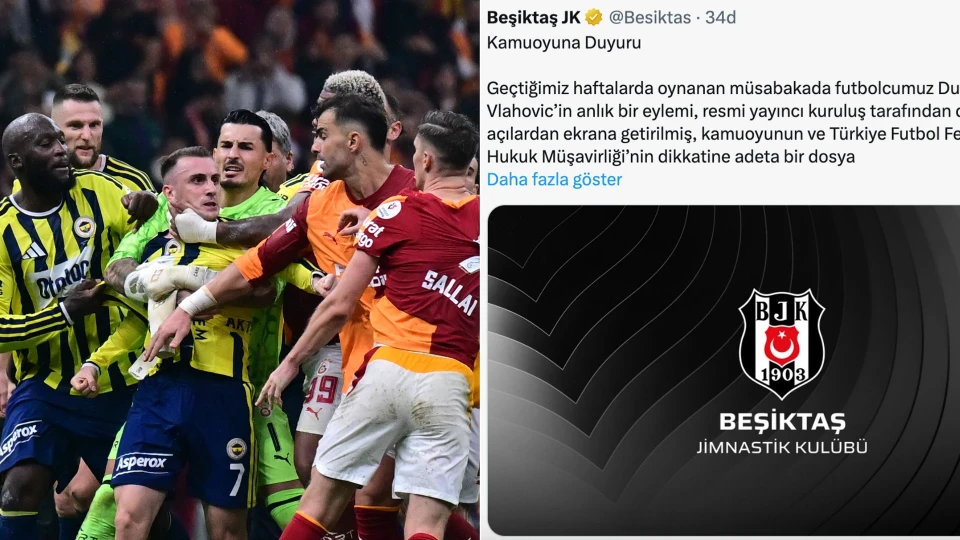 "Vlahovic'i yaktınız derbideki kavgayı sakladınız" Beşiktaş'tan çifte standart tepkisi