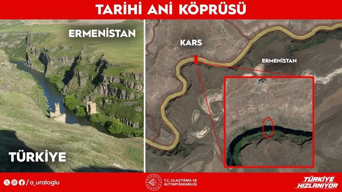 Türkiye-Ermenistan sınırındaki tarihi Ani Köprüsü yeniden inşa edilecek